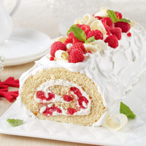 Bûche patissière - framboisier meringué